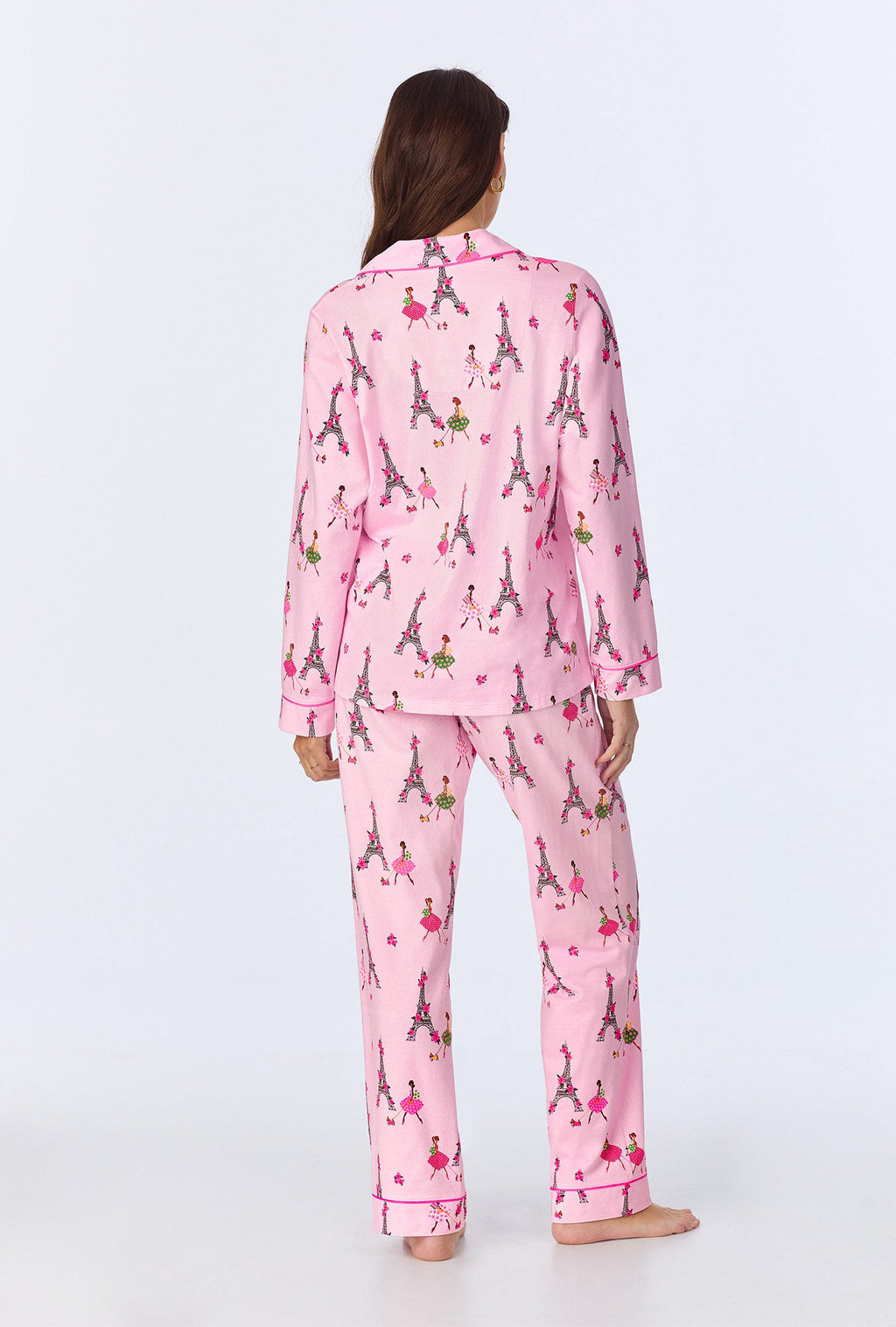 Tres Chic Long Sleeve Classic Stretch Jersey PJ Set