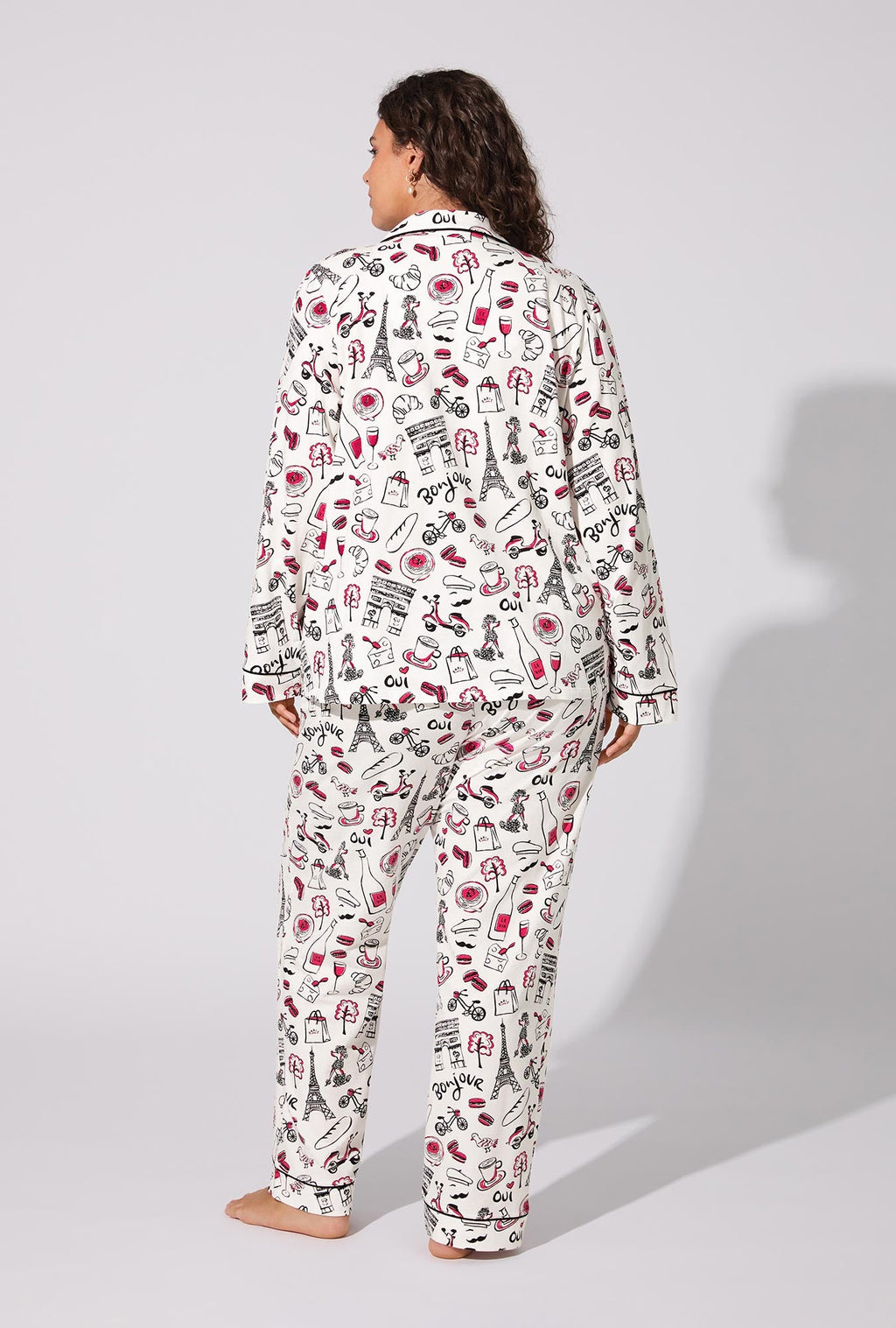 Bonjour Paris Long Sleeve Classic Stretch Jersey PJ Set