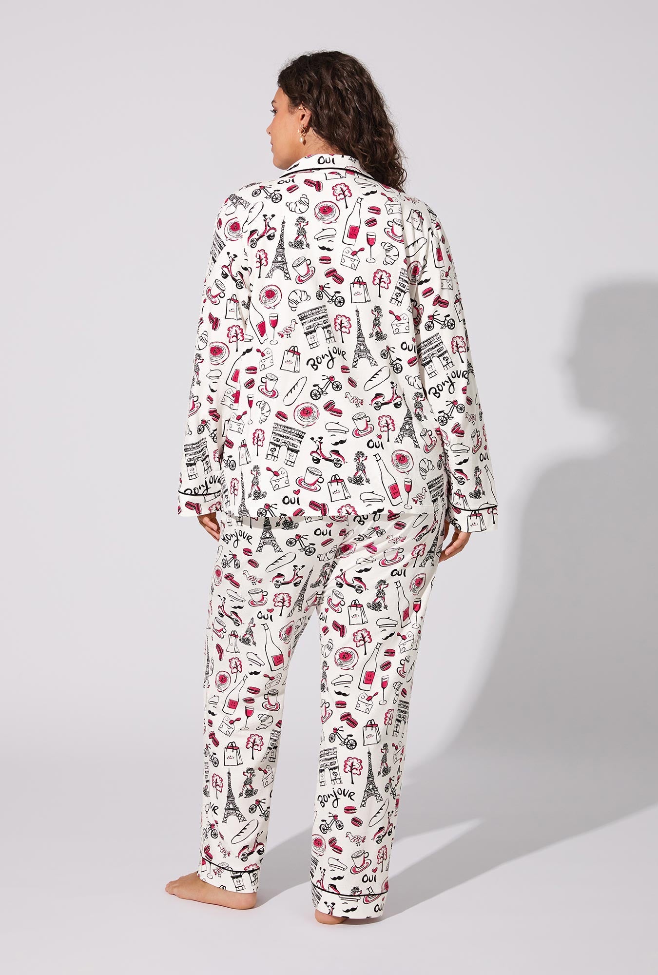 Bonjour Paris Long Sleeve Classic Stretch Jersey PJ Set