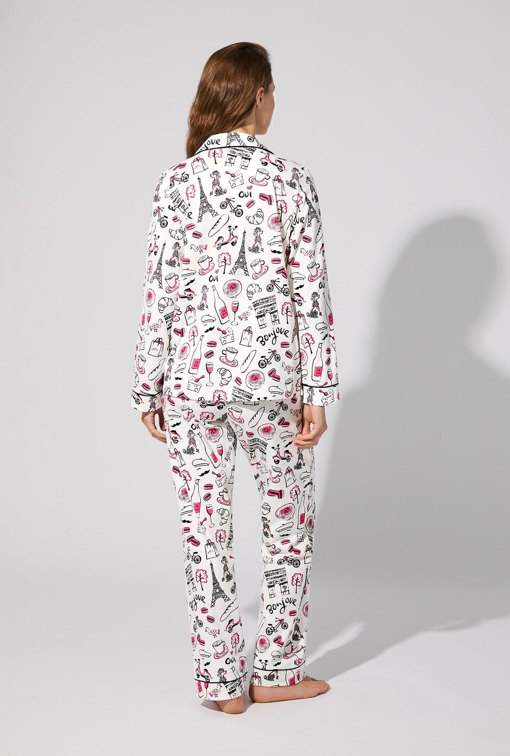 Bonjour Paris Long Sleeve Classic Stretch Jersey PJ Set