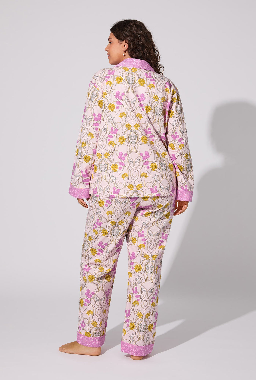 Fleur Nouveau Long Sleeve Classic Woven Cotton Poplin PJ set