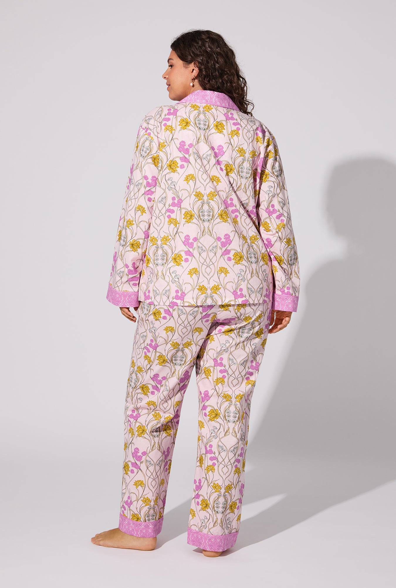 Fleur Nouveau Long Sleeve Classic Woven Cotton Poplin PJ set