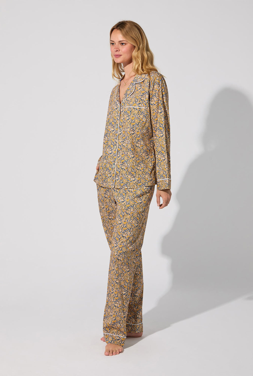 Theodore Manor Long Sleeve Classic Woven Tana Lawn® PJ Set Made With Liberty Fabric