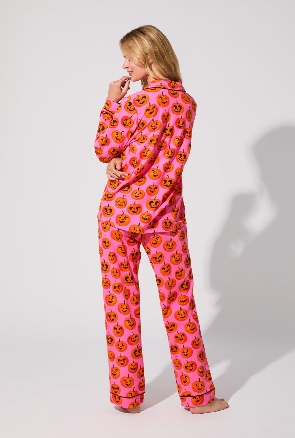 Jolly Jack-O-Lanterns Long Sleeve Classic Stretch Jersey PJ Set