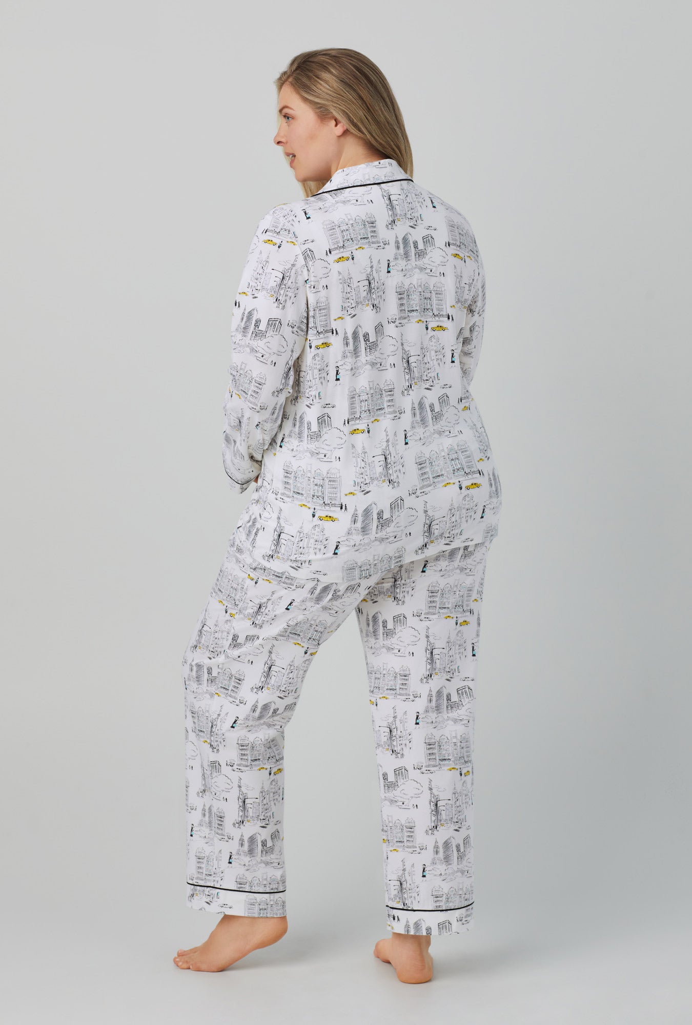 City That Never Sleeps Long Sleeve Classic Stretch Jersey PJ Set