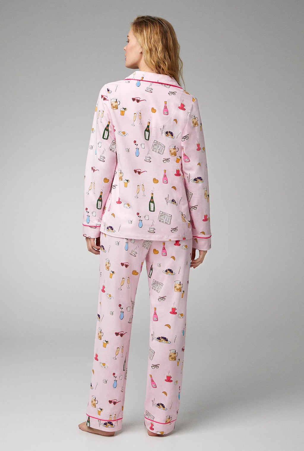 Let's Do Brunch Long Sleeve Classic Stretch Jersey PJ Set